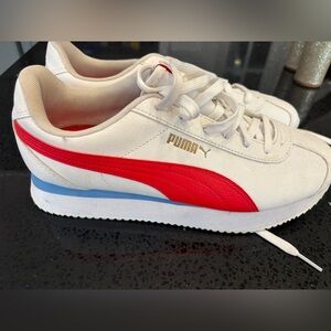 Puma Red and White Turino Women's Sneakers Size 10